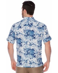 Cubavera Big Tall Short Sleeve All Over Floral Print Leaf Shirt