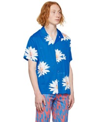 DOUBLE RAINBOUU Blue Tropical Shirt