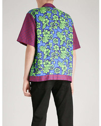DSQUARED2 Floral And Gingham Print Woven Shirt