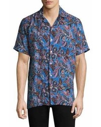 Etro Floral And Paisley Linen Button Down Shirt