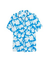 Topman Floral Short Sleeve Button Up Camp Shirt