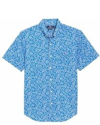Vineyard Vines Linear Floral Slim Fit Print Short Sleeve Sport Shirt