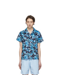Naked and Famous Denim Navy And Blue Big Tropical Aloha Shirt