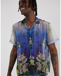 ASOS DESIGN Regular Fit Shirt In Sheer Organza Floral