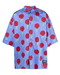 VERSACE JEANS COUTURE Roses Print Short Sleeve Shirt