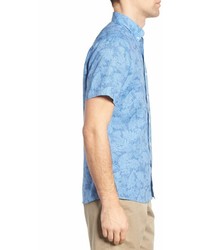 Nordstrom Shop Slim Fit Floral Print Linen Sport Shirt
