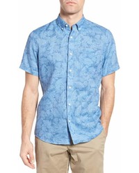 Nordstrom Shop Slim Fit Floral Print Linen Sport Shirt
