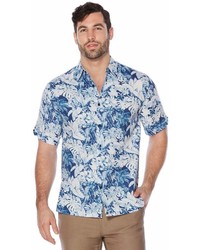 Cubavera Short Sleeve All Over Floral Print Leaf Shirt