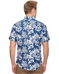 Nautica Short Sleeve Floral Print Linen Shirt