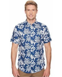Nautica Short Sleeve Floral Print Linen Shirt