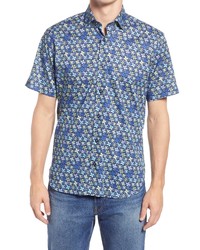 Jeff Sonoma Floral Short Sleeve Stretch Button Up Shirt