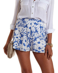 Charlotte Russe Floral Print High Waisted Shorts