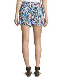 Romeo & Juliet Couture Floral Print Pleated Shorts Pinkblue