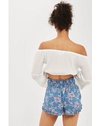 Topshop Floral Ruffle Shorts