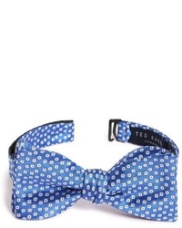 Blue Floral Silk Bow-tie
