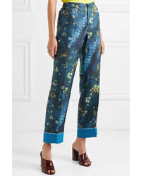 F.R.S For Restless Sleepers Etere Printed Silk Satin Twill Straight Leg Pants
