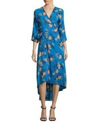 Diane von Furstenberg Hi Lo Floral Print Silk Wrap Dress