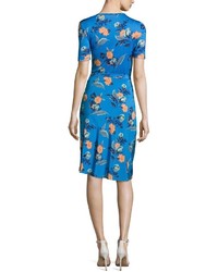 Diane von Furstenberg Short Sleeve Floral Print Wrap Dress