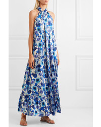 Borgo De Nor Pandora Floral Print Silk Twill Maxi Dress