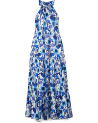 Borgo De Nor Pandora Floral Print Silk Twill Maxi Dress