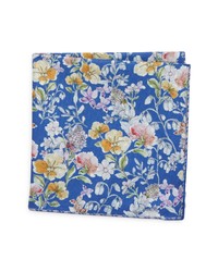 Eton Floral Silk Reversible Pocket Square In Blue At Nordstrom