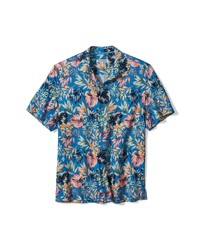 Tommy Bahama Uluru Fronds Tropical Short Sleeve Silk Button Up Shirt In Picasso Blue At Nordstrom