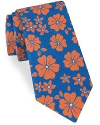 Ted Baker London Hibiscus Floral Cotton Silk Tie