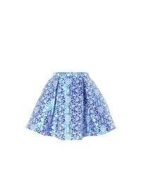 Blue Floral Skater Skirt