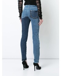 Dolce & Gabbana Skinny Patchwork Jeans With Floral Embroidery