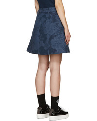 Kenzo Navy Floral Jacquard Skirt