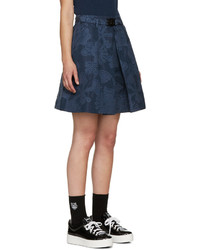 Kenzo Navy Floral Jacquard Skirt