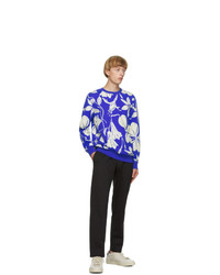 Paul Smith Blue Woodcut Floral Sweatshirt