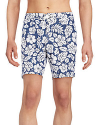 Blue Floral Swim Shorts