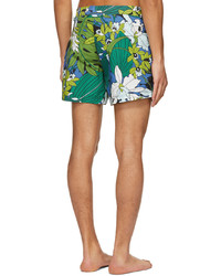 Tom Ford Blue Green Tropical Print Swim Shorts