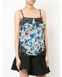 Tanya Taylor Floral Print Frill Trim Camisole