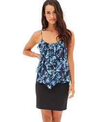 LOVE21 Love 21 Contemporary Tiered Ruffle Floral Cami
