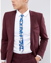 Asos Slim Tie In Blue Floral Design