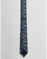 Asos Slim Tie In Navy Floral Design