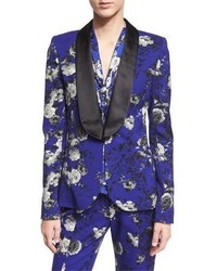 Blue Floral Wool Jacket