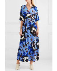 Diane von Furstenberg Eloise Floral Print Silk Wrap Maxi Dress