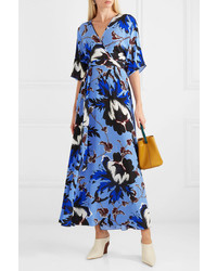 Diane von Furstenberg Eloise Floral Print Silk Wrap Maxi Dress