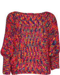 Boohoo Nancy Rainbow Fluffy Knit Jumper