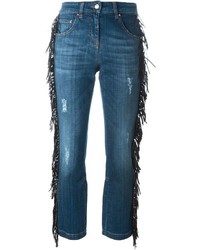 Roberto Cavalli Fringed Cropped Jeans
