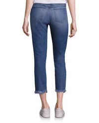 3x1 Straight Authentic Crop Fringe Jeans