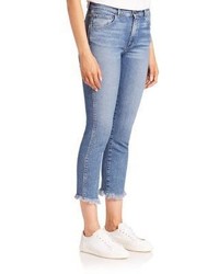 3x1 Straight Authentic Crop Fringe Jeans