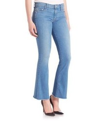 Mother The Weekender Frayed Cropped Flare Jeans