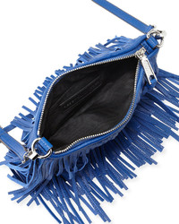 Rebecca Minkoff Finn Leather Fringe Crossbody Bag Cobalt
