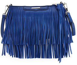 blue fringe purse