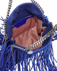 Stella McCartney Falabella Mini Fringe Tote Bag Blue Bird