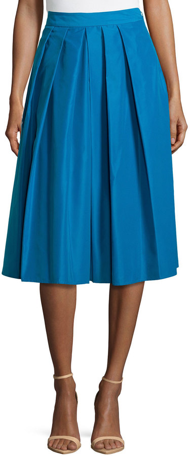 Catherine Malandrino Catherine Ronnie Pleated A Line Midi Skirt Azure ...